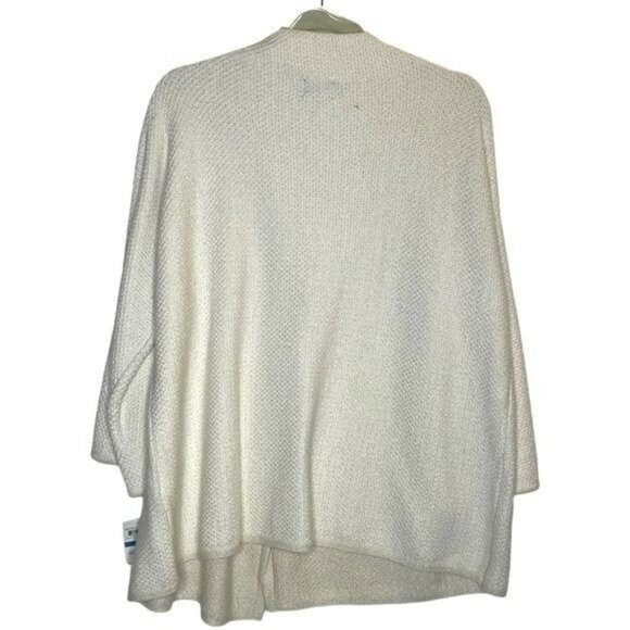 JM Collection XL White Textured Metallic Sweater Jacket Brooch Women's Blazer - Picture 3 of 5